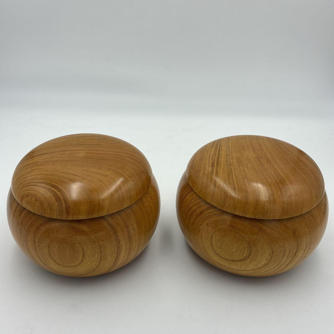 【美品・箱付き】欅碁笥 特大 ケヤキ40号碁石付き 高級碁笥