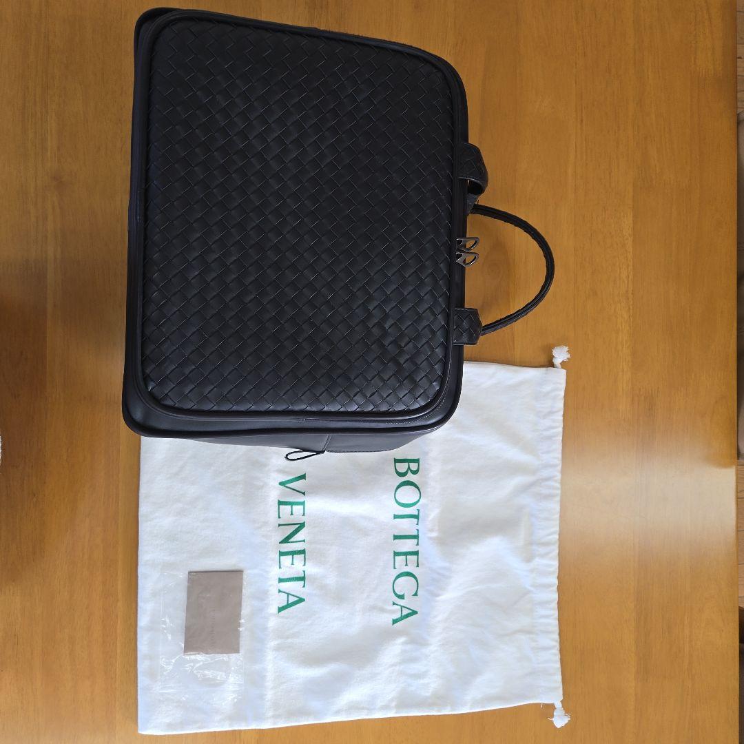 編み込みレザー ビジネスバッグ 黒