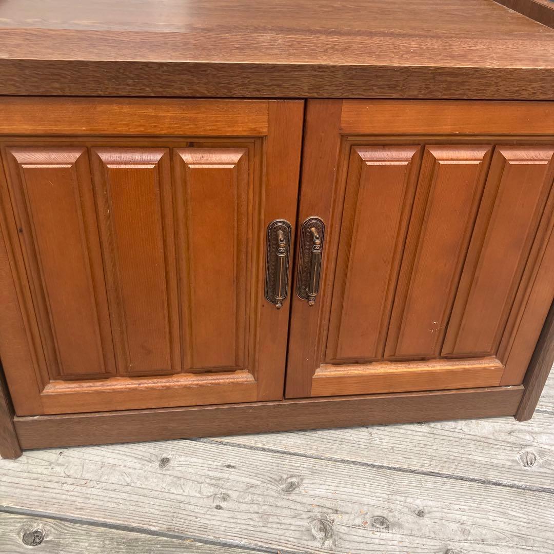 昭和レトロ 古家具 木製レコードラック テレビ台 キャビネット ウッドラック