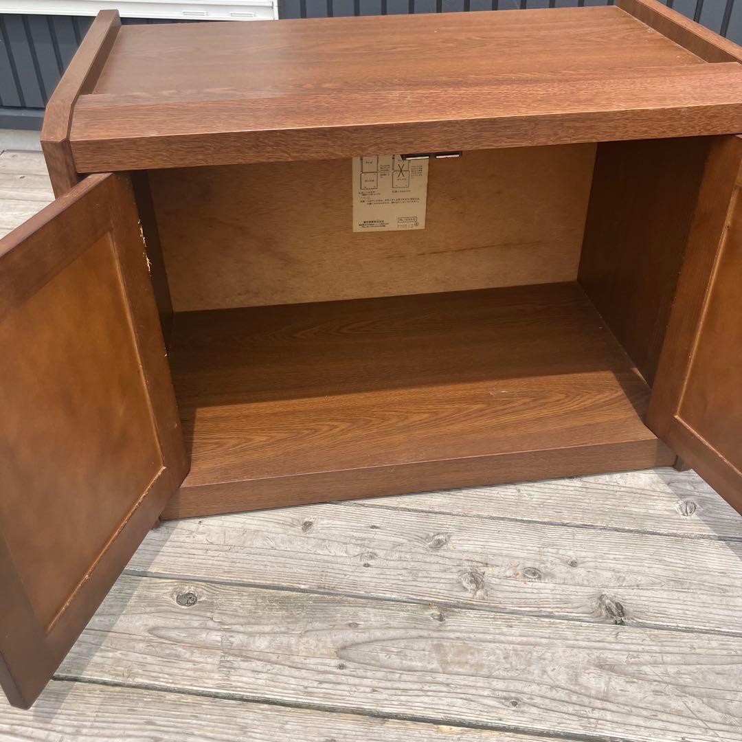 昭和レトロ 古家具 木製レコードラック テレビ台 キャビネット ウッドラック