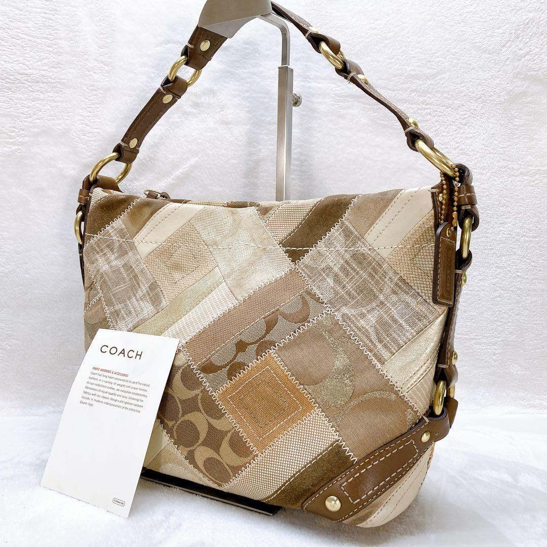 バッグ Coach One Sholder Patchwork Signature