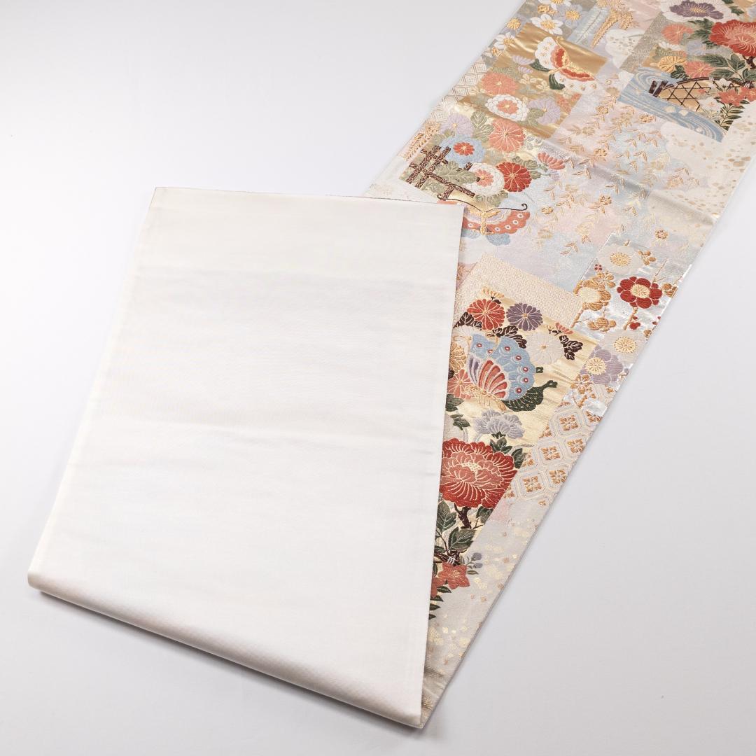 値下げコメント対応しません R7SK1333 振袖+帯 2点セット 金彩