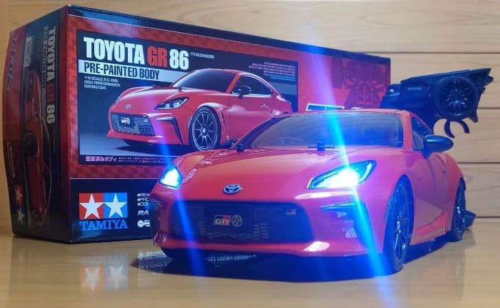 田宮模型 GR86(LEDライト付)＆プロポ＆バッテリー充電器セット　未走行品