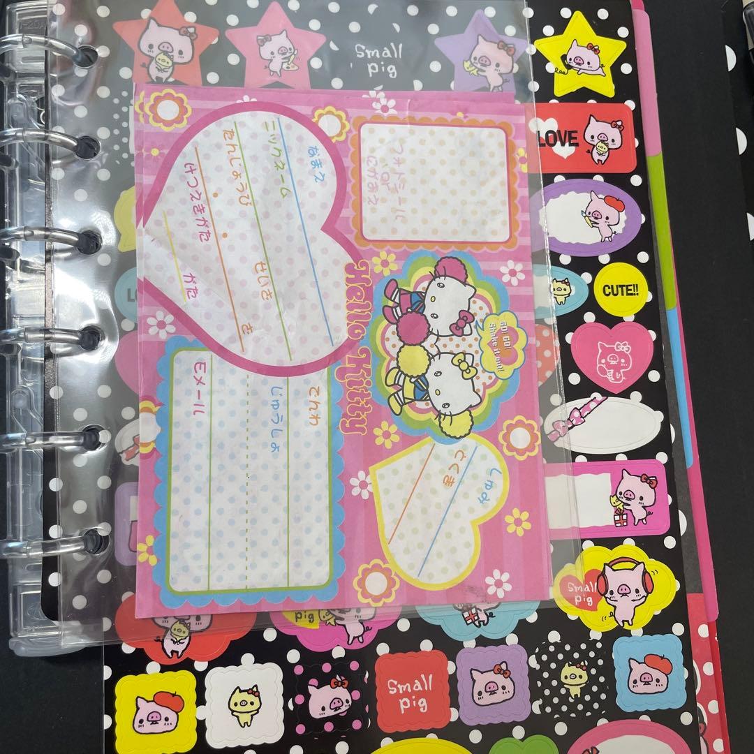 平成レトロ　Small Pig プロフィール帳　シール帳　ハローキティおまけ
