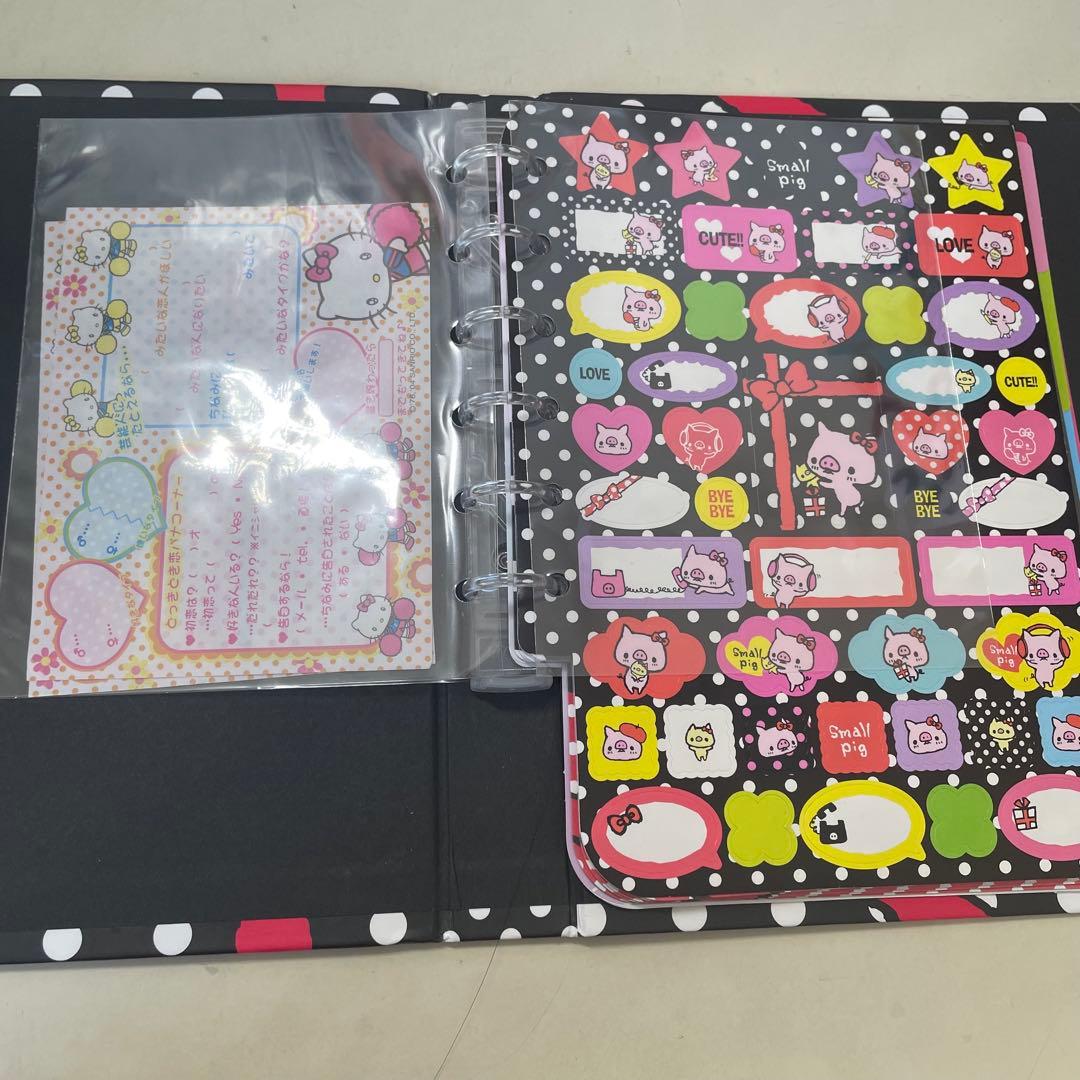 平成レトロ　Small Pig プロフィール帳　シール帳　ハローキティおまけ