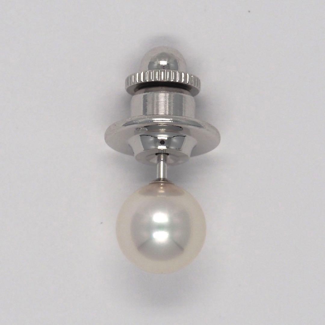 【MIKIMOTO】K18WG パール ピンブローチ