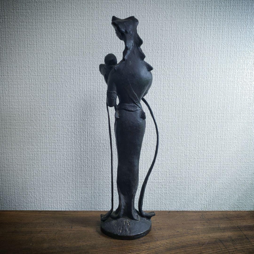 観音様　慈母観音菩薩　マリア観音　仏像　真鍮　ブロンズ像　彫刻家　作家物　銘　修