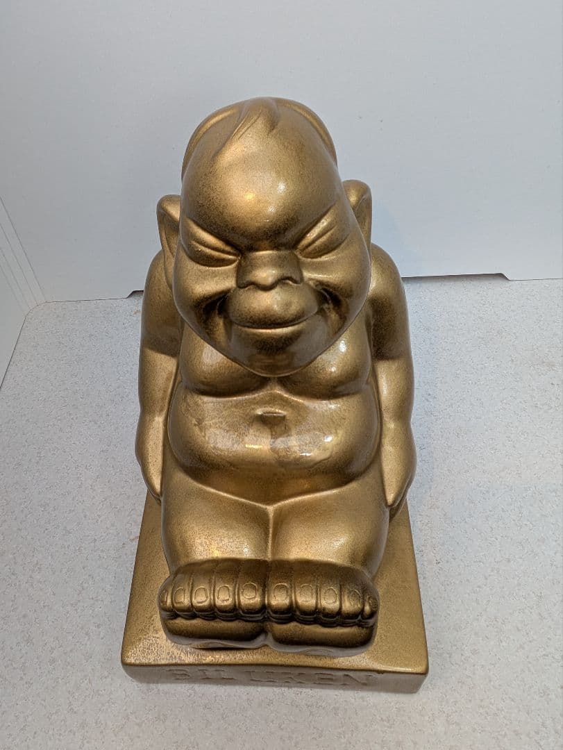 ☆b719、幸運や繁栄をもたらす神様 ビリケン像の置物 金色 特大
