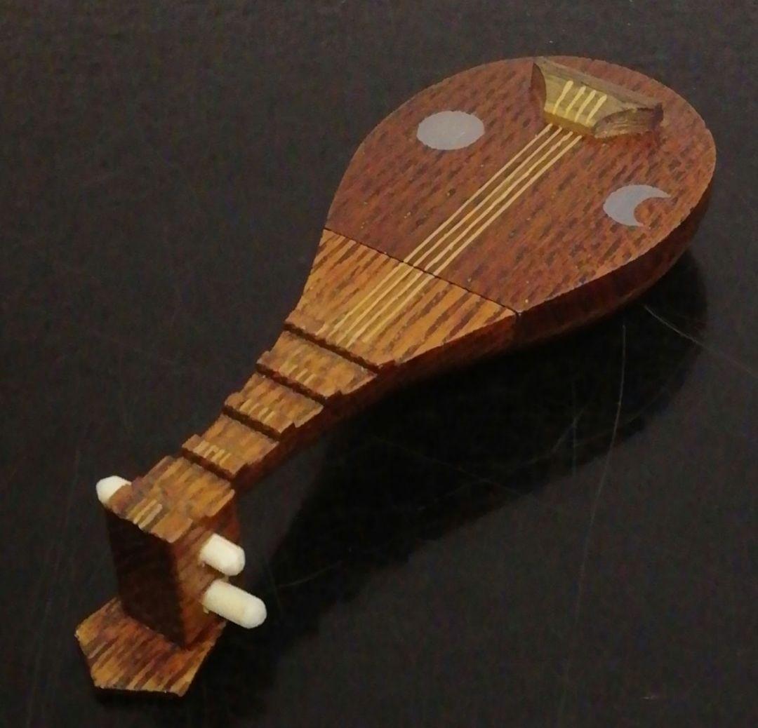 秀峰作　輪島塗　琵琶　香合　共箱　茶道具