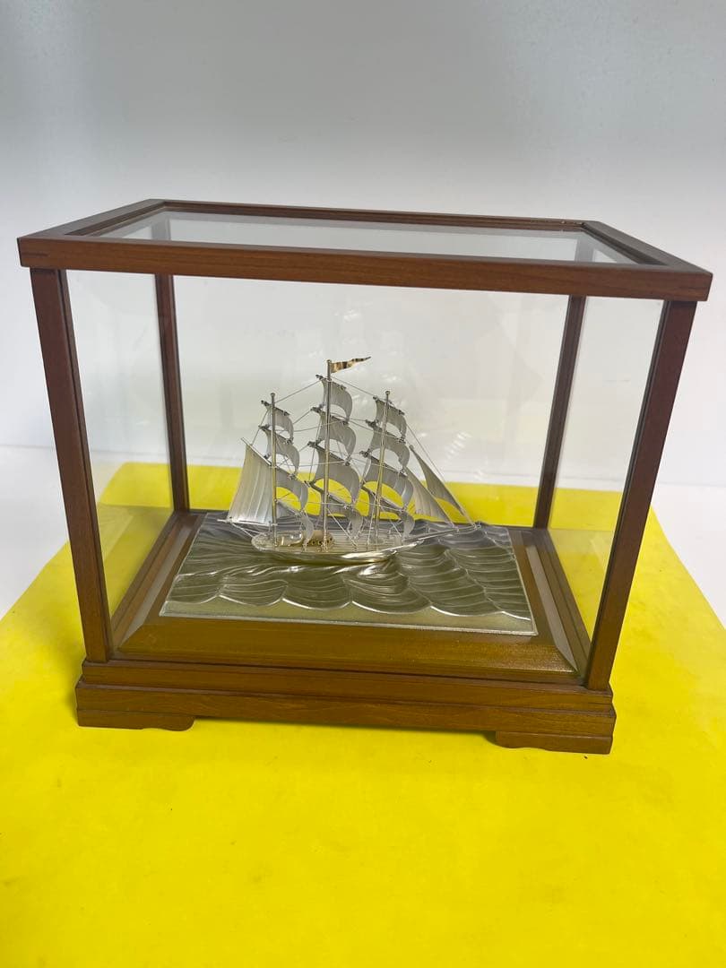 【希少】銀製 武比古シルバーSILVER 銀船 大型帆船 クリッパー 置き物