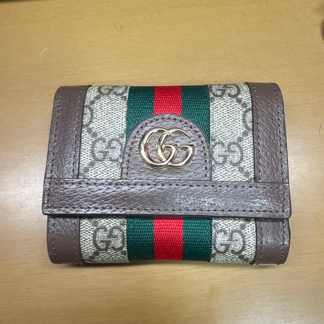 GUCCI 三つ折り財布 ブラウン
