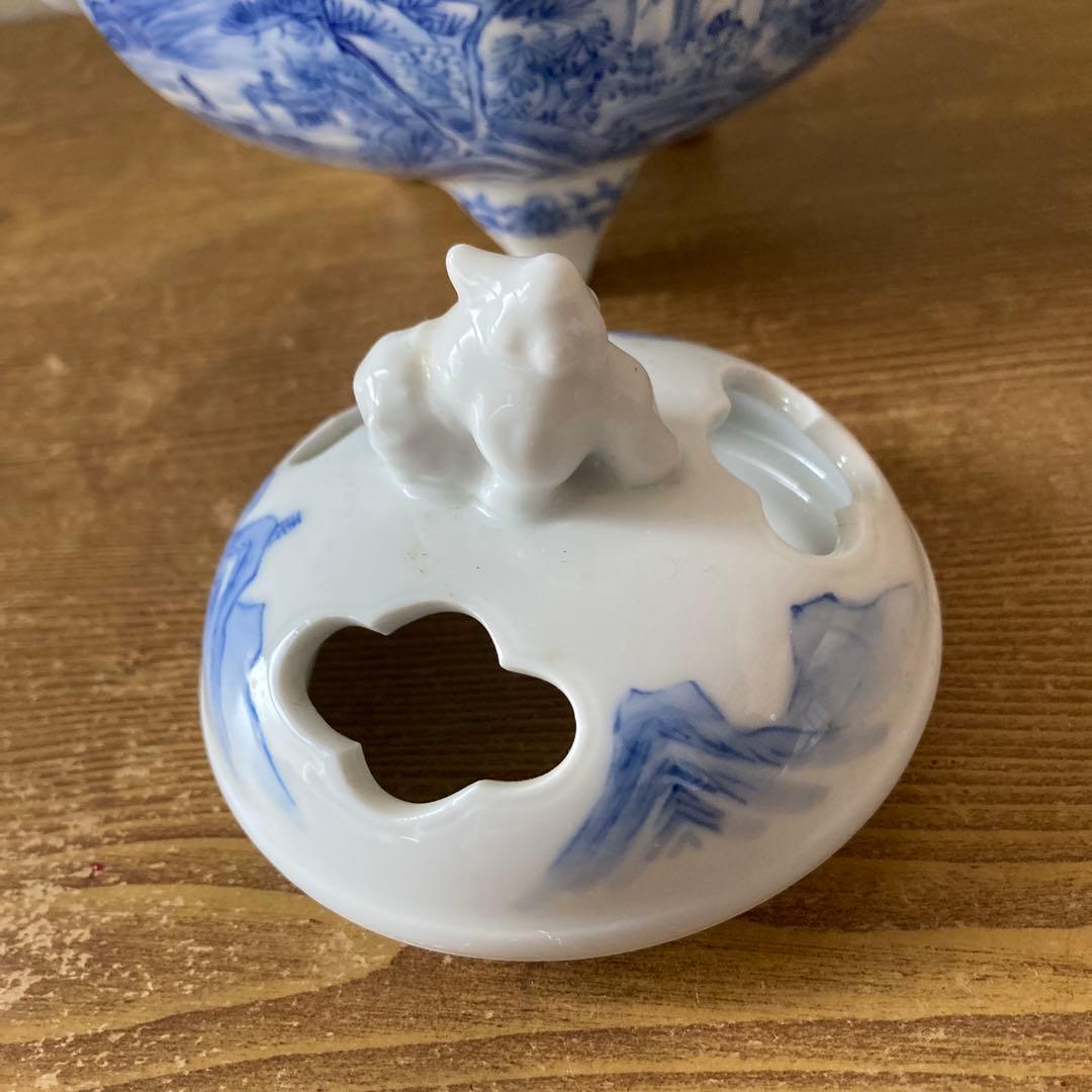 平戸嘉久正窯　青白磁 山水画 香炉