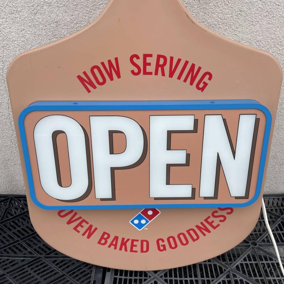 希少　ドミノ　ピザ　電光　看板　OPEN　●縦123cm　　XZ 3770