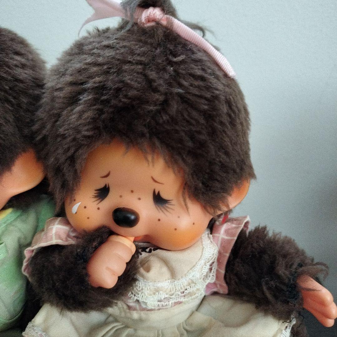 ふたごのモンチッチ　セキグチ　ペア　monchhichi　レトロ　ベンチ