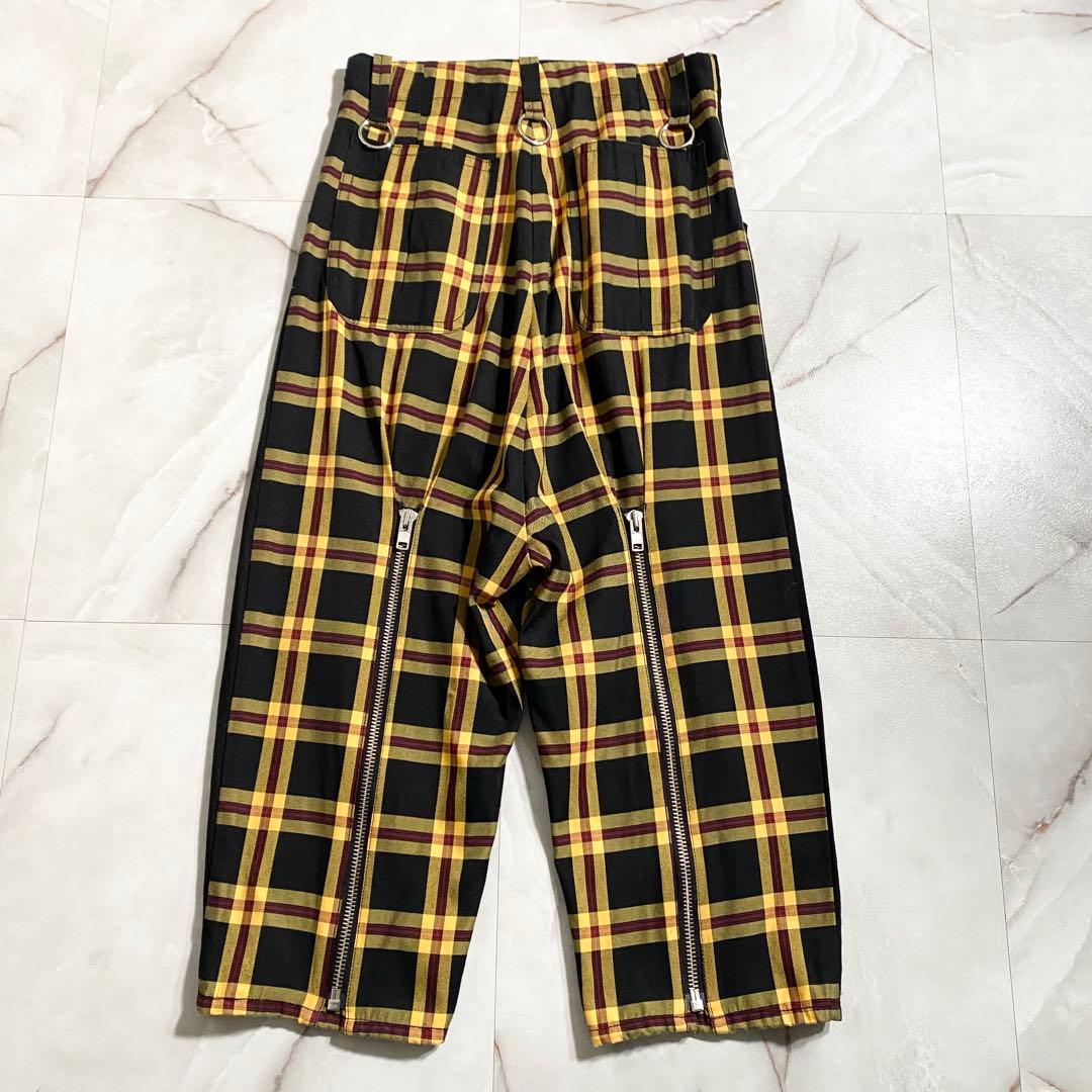 A18069 美品 キディル ドッキングボンテージサルエルパンツ 黒黄 46