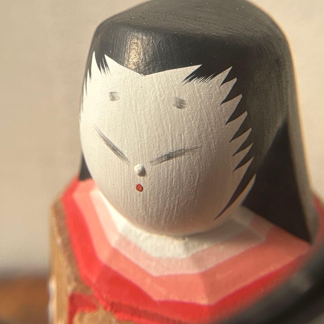 奈良一刀彫 木製 立ち雛 作家物 藤代光雄 創作雛 木彫り
