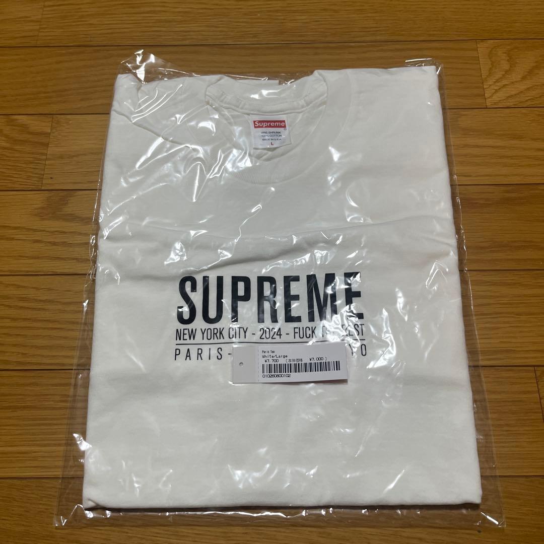 SUPREME Paris Tee ホワイト L