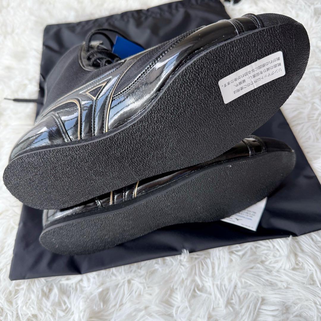 MIZUNO ミズノ ボクシングシューズ ブラックxゴールドエナメル 27cm