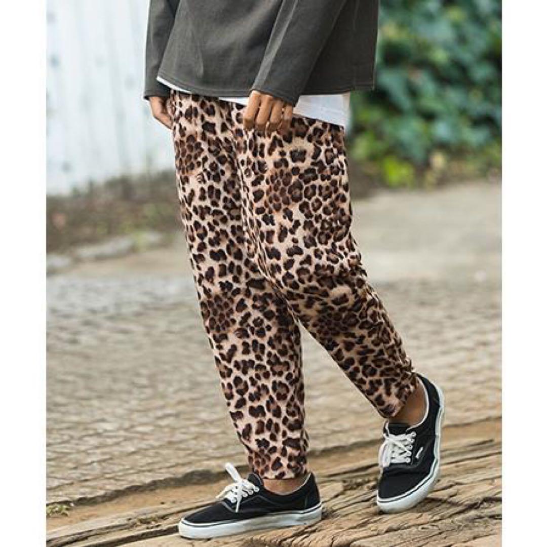新品 カンビオ レオパード柄 バルーン イージーパンツ M サルエル ヒョウ柄