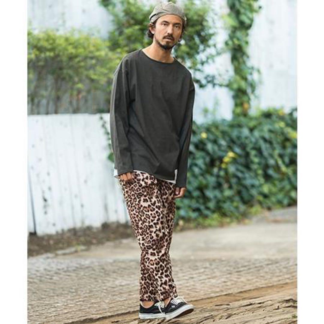 新品 カンビオ レオパード柄 バルーン イージーパンツ M サルエル ヒョウ柄