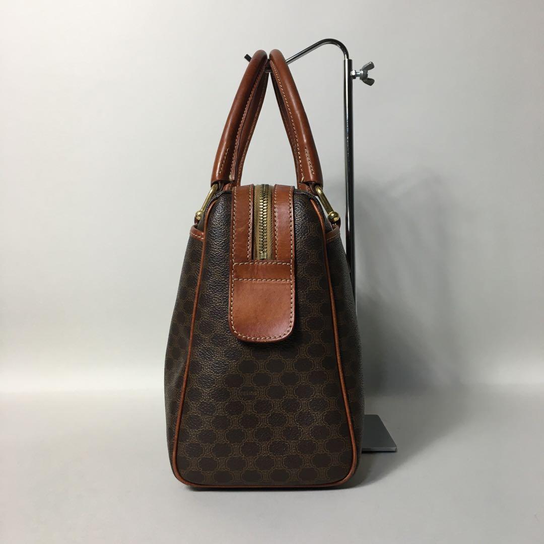 2507-32｜美品｜セリーヌ ハンドバッグ ブラウン マカダム柄 トリオンフ