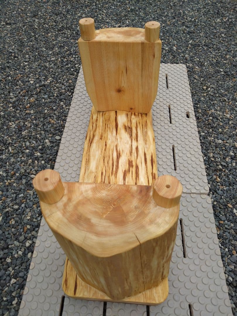 杉板と檜のベンチ84　値下げ❕天板は肌に優しい杉　節無しで杢目が綺麗　脚は檜半切