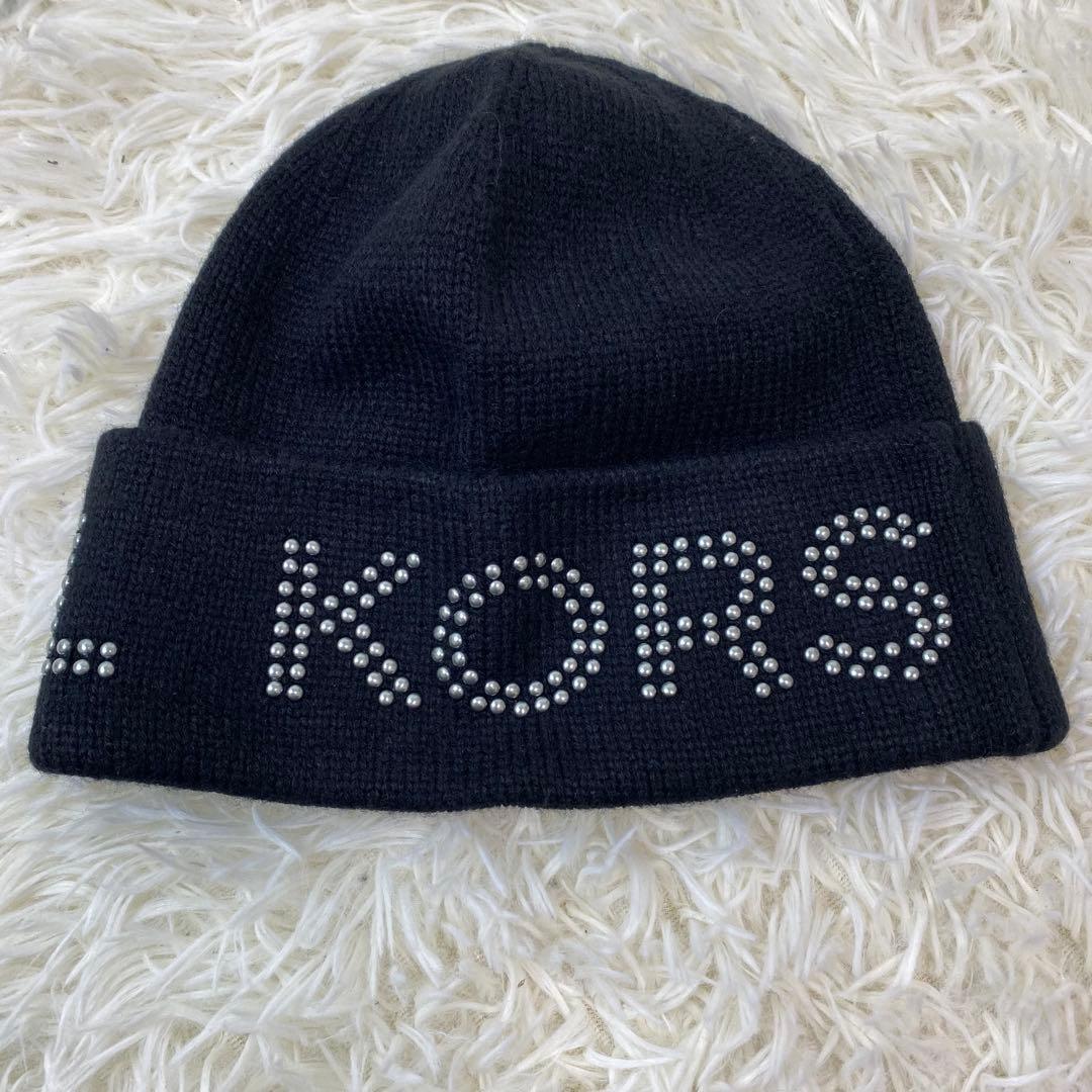 【MICHAEL KORS】 ニットキャップ 手袋 マフラー 3点セット 黒