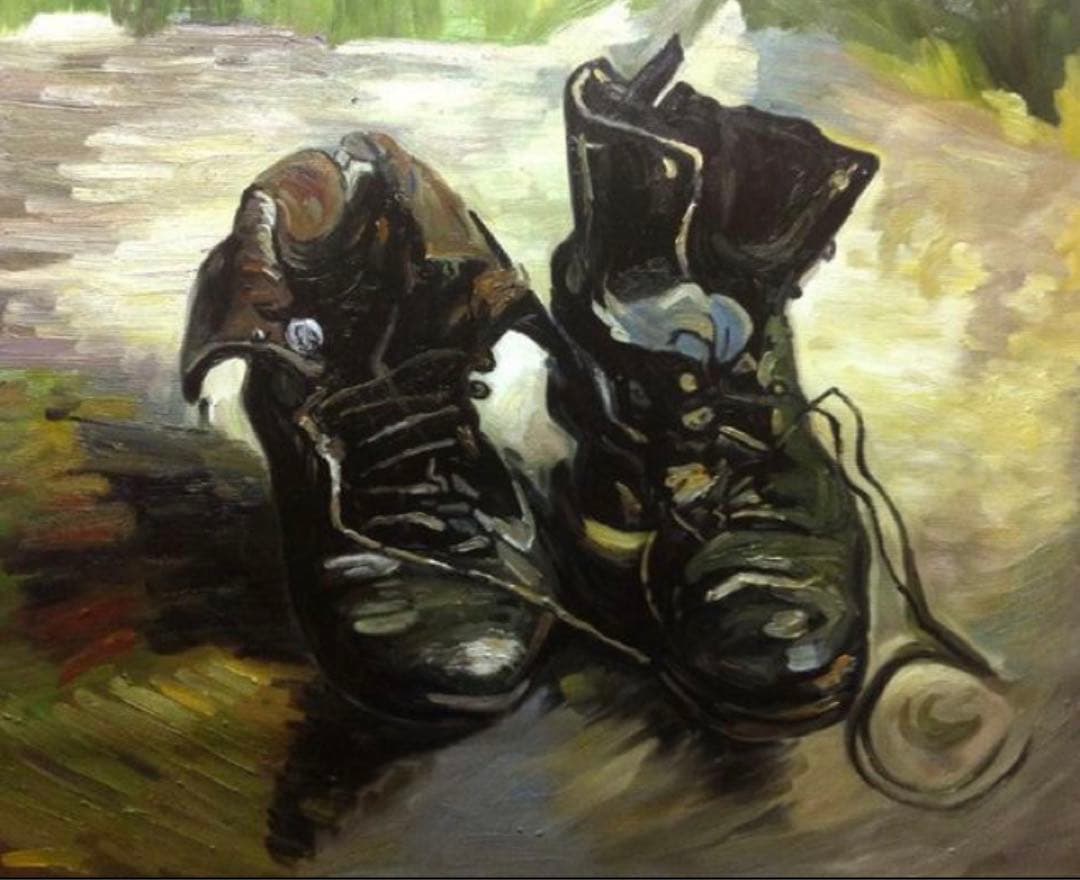 肉筆☆油絵☆F20『靴』ゴッホ/模写