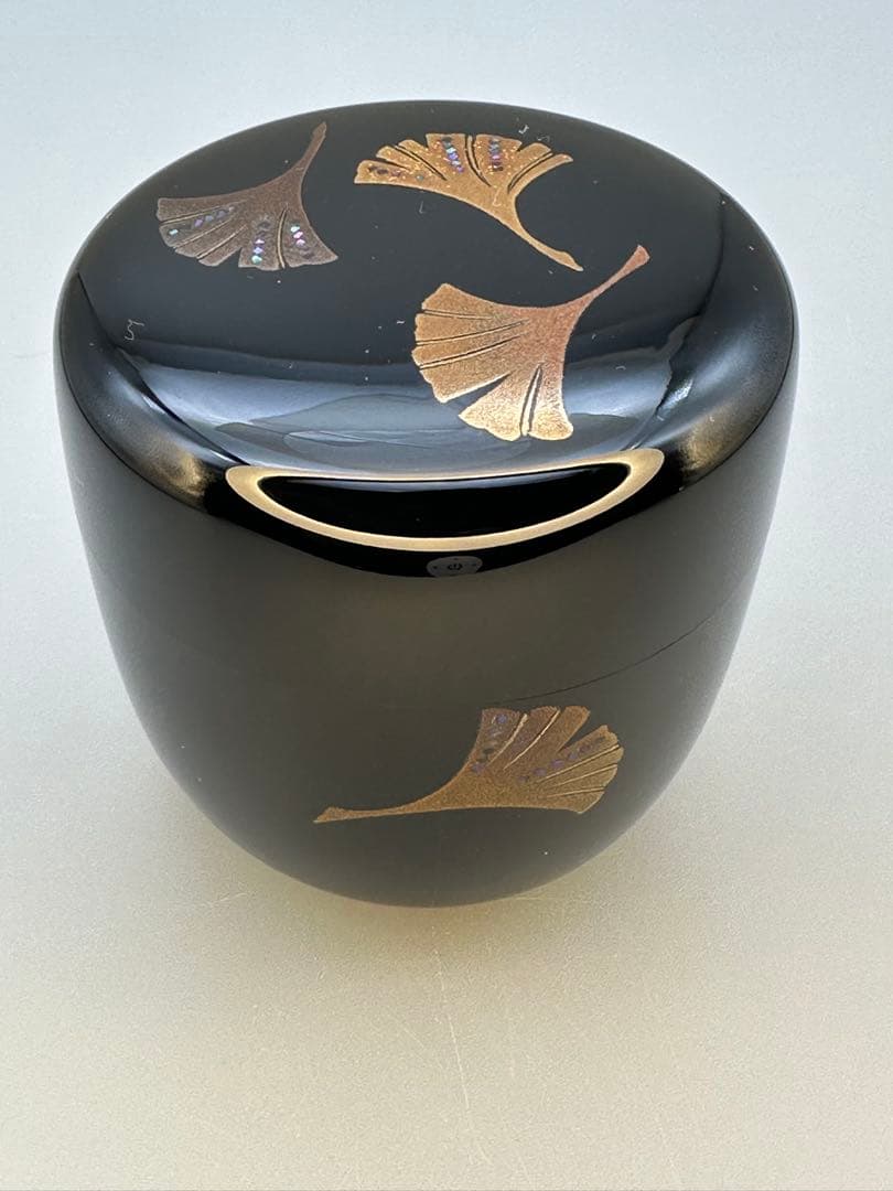 茶道具　棗　昭峰　銀杏蒔絵