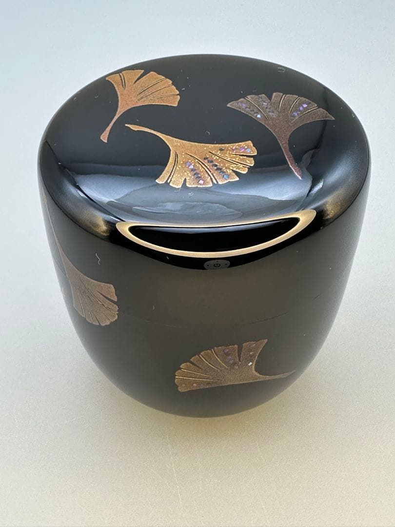 茶道具　棗　昭峰　銀杏蒔絵