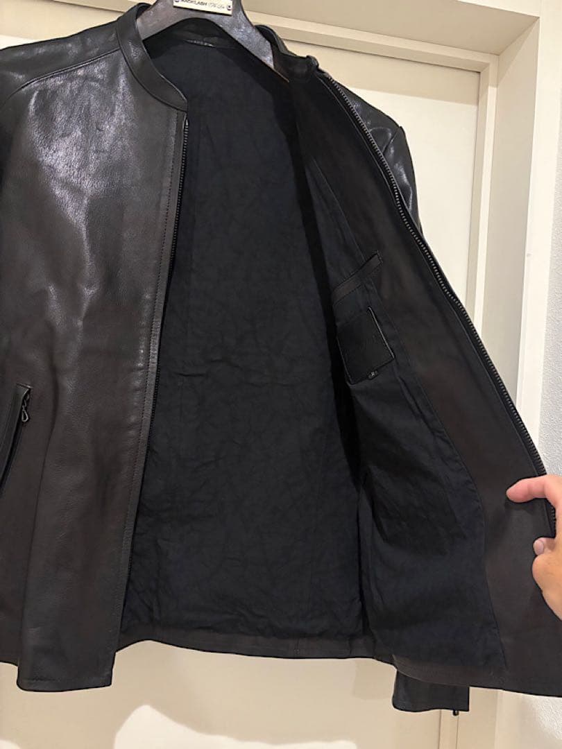 美品バックラッシュ19AW定価25万スロベニアカーフレザーシングルライダース黒M