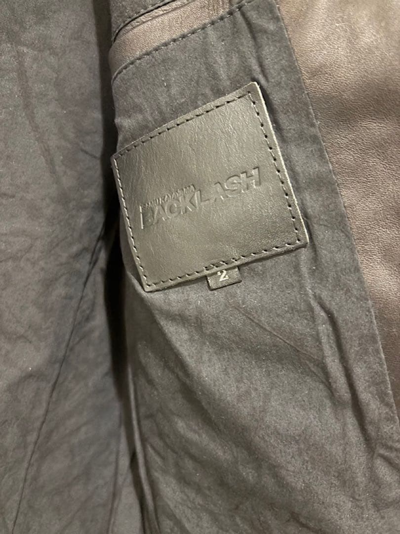 美品バックラッシュ19AW定価25万スロベニアカーフレザーシングルライダース黒M