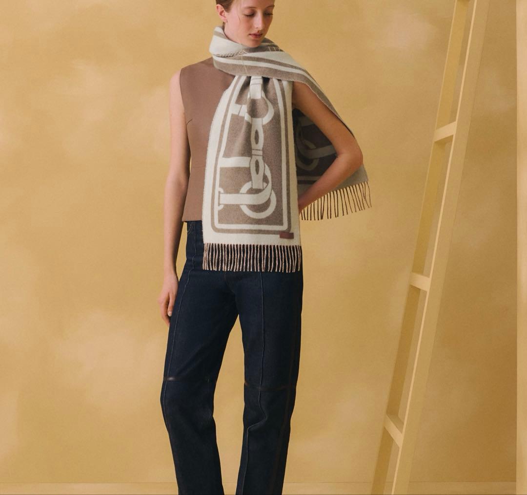 エルメス　カシミヤ　マフラー 《コーチング》　新品