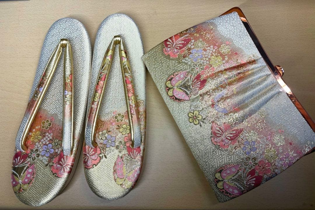【新品 未使用】草履バッグセット 振袖　成人式　金　ゴールド LLサイズ
