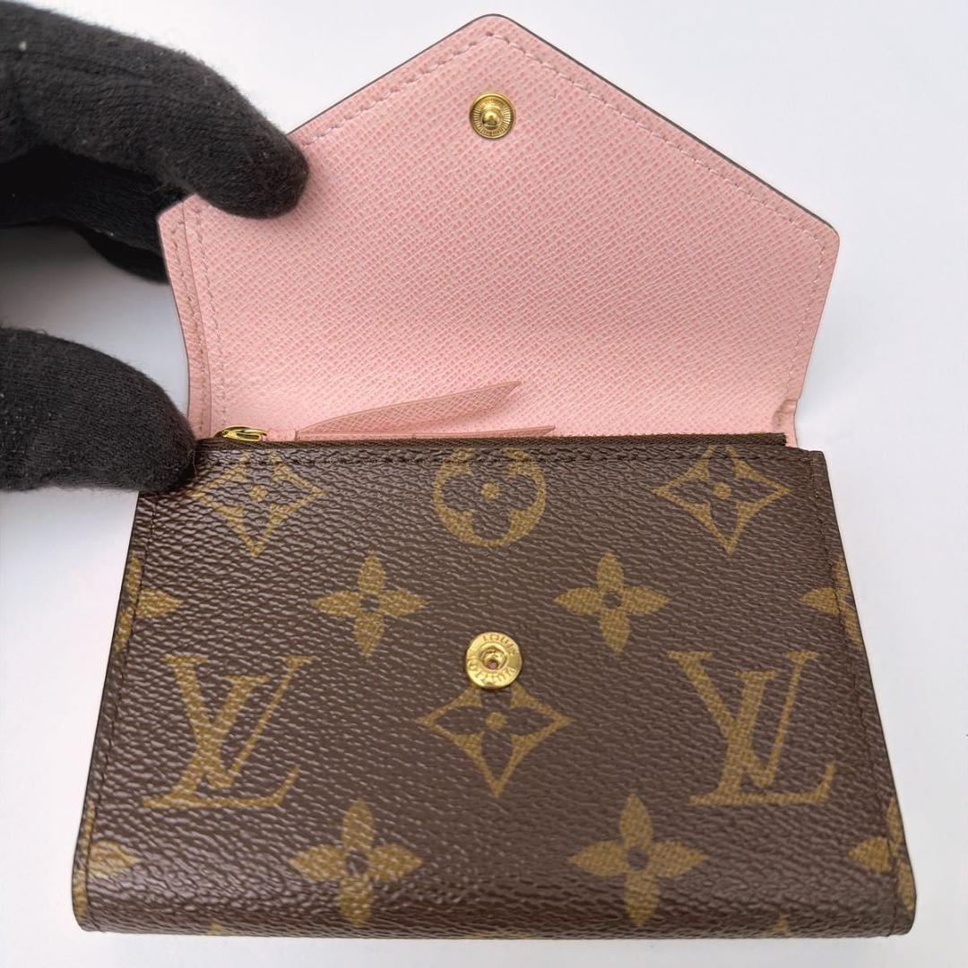 ルイヴィトン ポルトフォイユ・ヴィクトリーヌ 三つ折り財布 ローズバレリーヌ