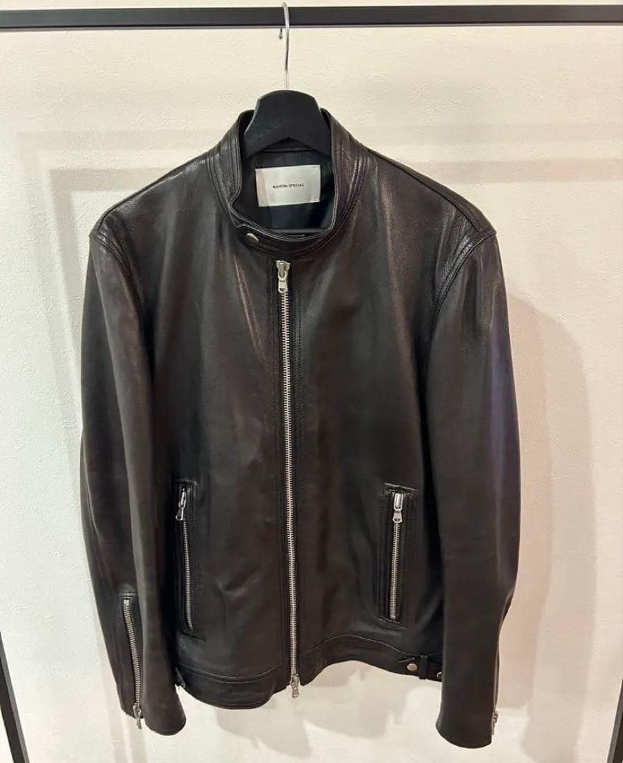 【最終値下げ】メゾンスペシャル シングルライダース レザージャケット 羊革