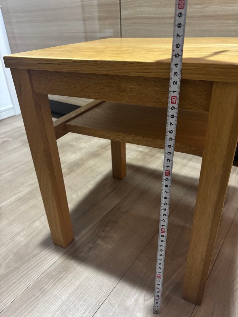 無印良品　サイドテーブル　オーク無垢材