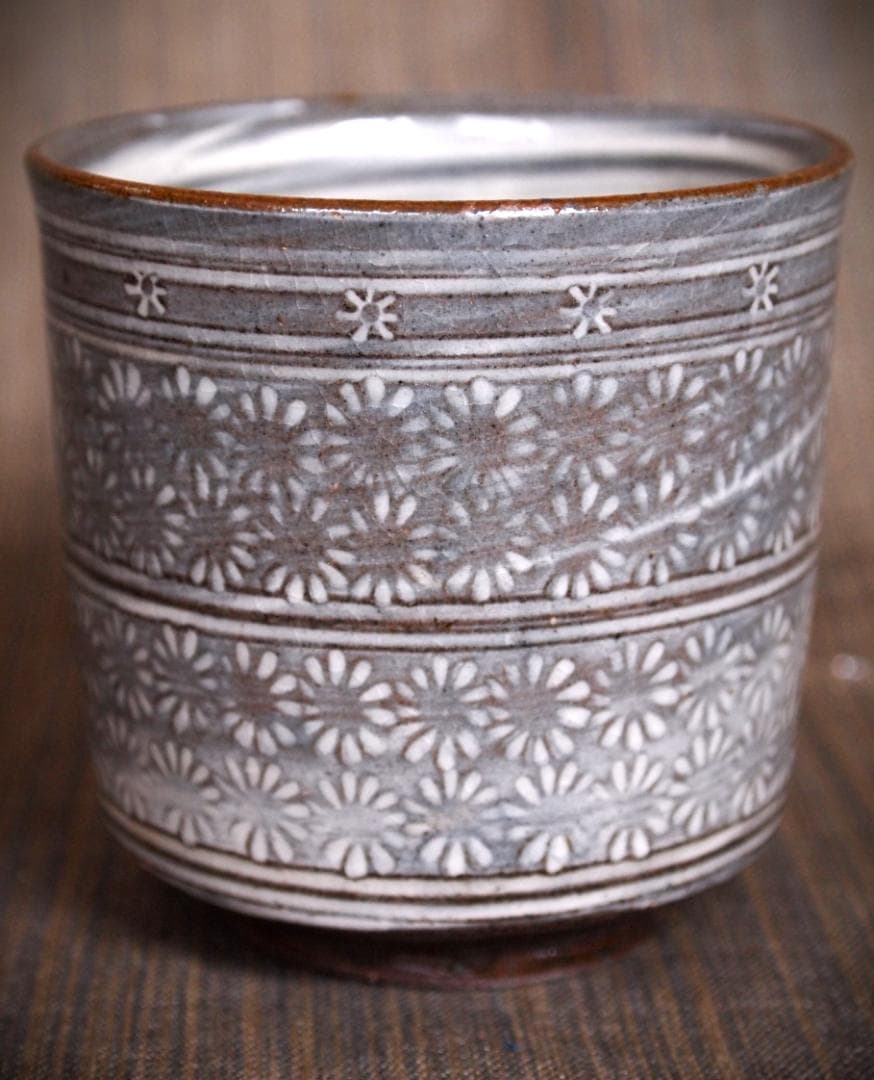 人気作家★中里隆【師：小山富士夫＆中里太郎右衛門】★唐津三島湯のみA★共箱