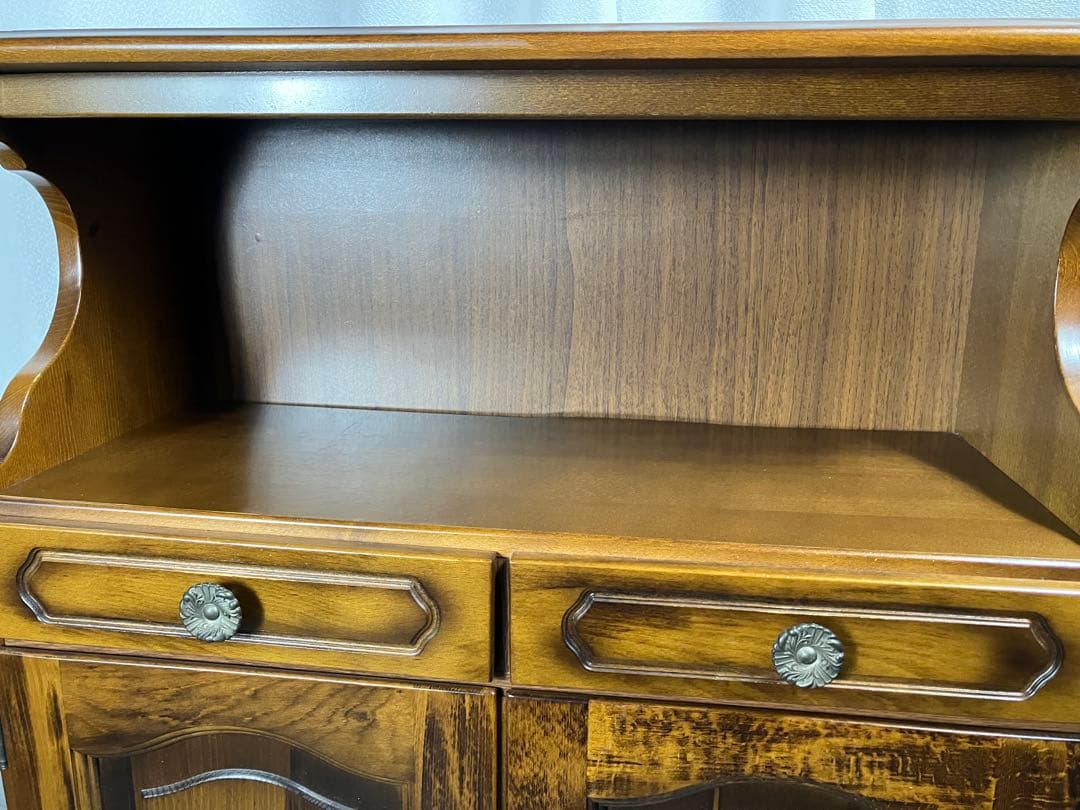 最終値下げ　カリモク コロニアル サイドチェスト / レトロ電話台 キャビネット