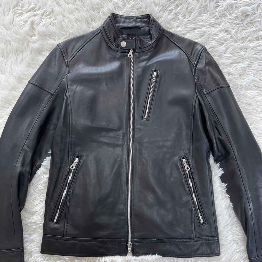 美品✨ラトルトラップ　シングルライダースジャケット　レザージャケット　羊革　M
