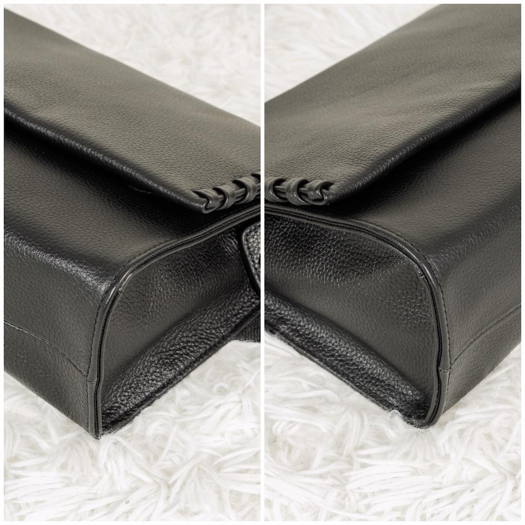 美品 ear PAPILLONNER 柄ワイドテープショルダーバッグ ブラック