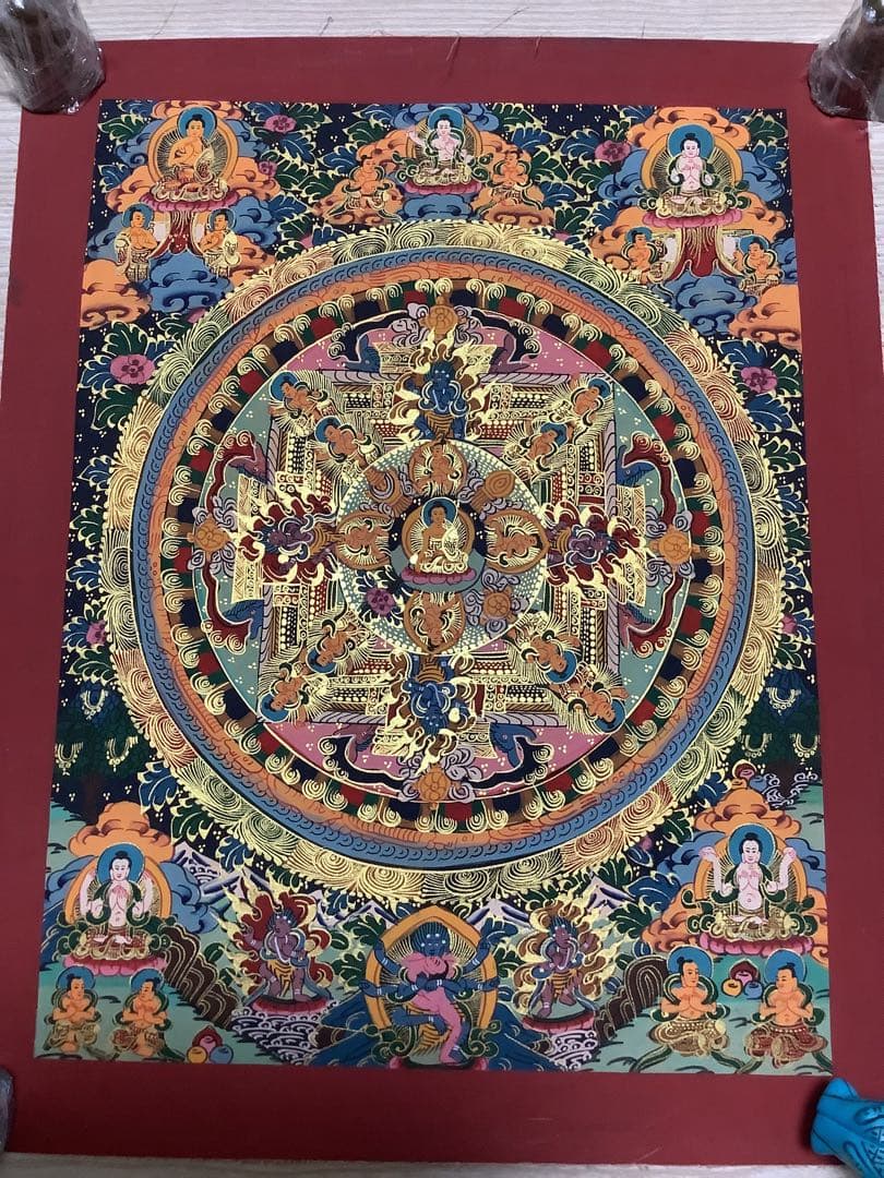 《 チベット密教　新品　1点物 》 手描き　曼荼羅　仏陀　釈迦　仏画　仏教　d5