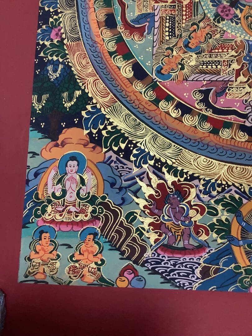 《 チベット密教　新品　1点物 》 手描き　曼荼羅　仏陀　釈迦　仏画　仏教　d5