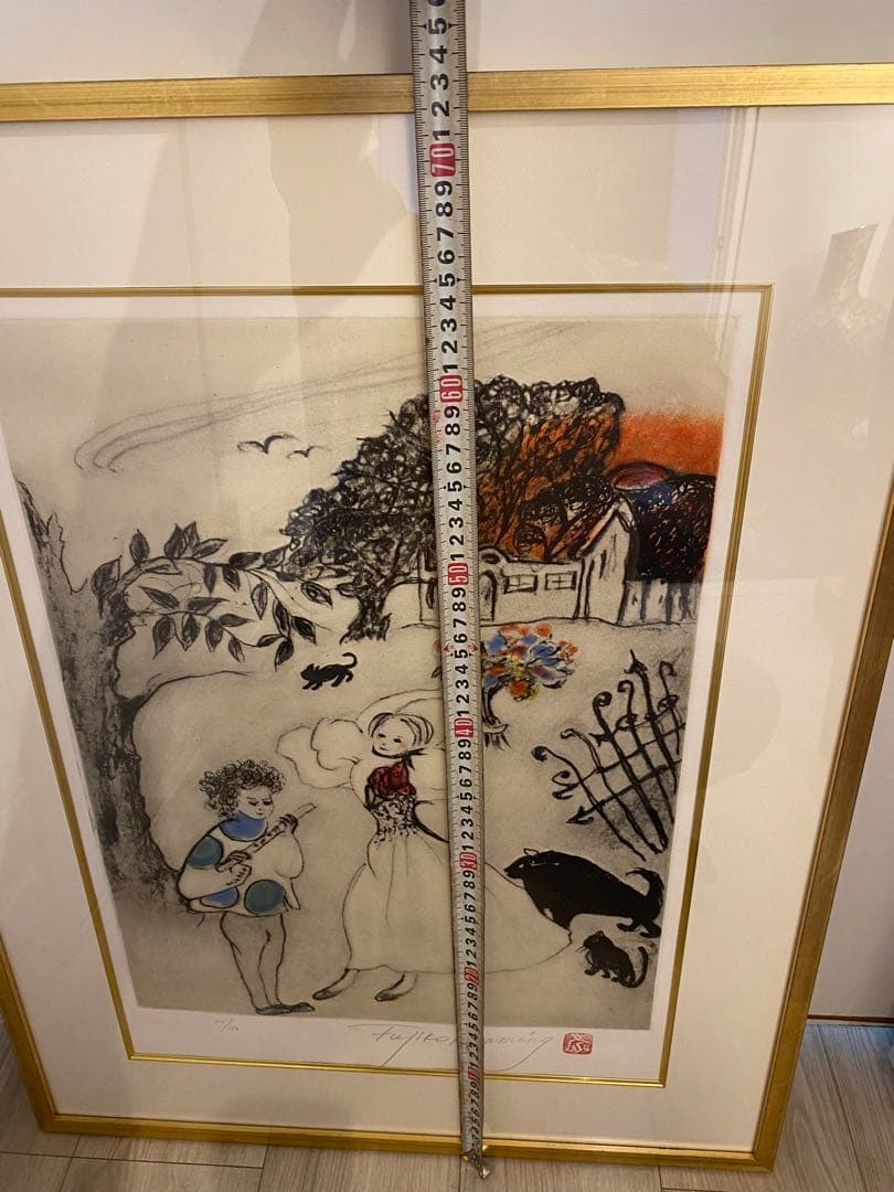 フジ子 ヘミング　パラダイス　楽園にて　直筆サイン　銅版画　エッチング