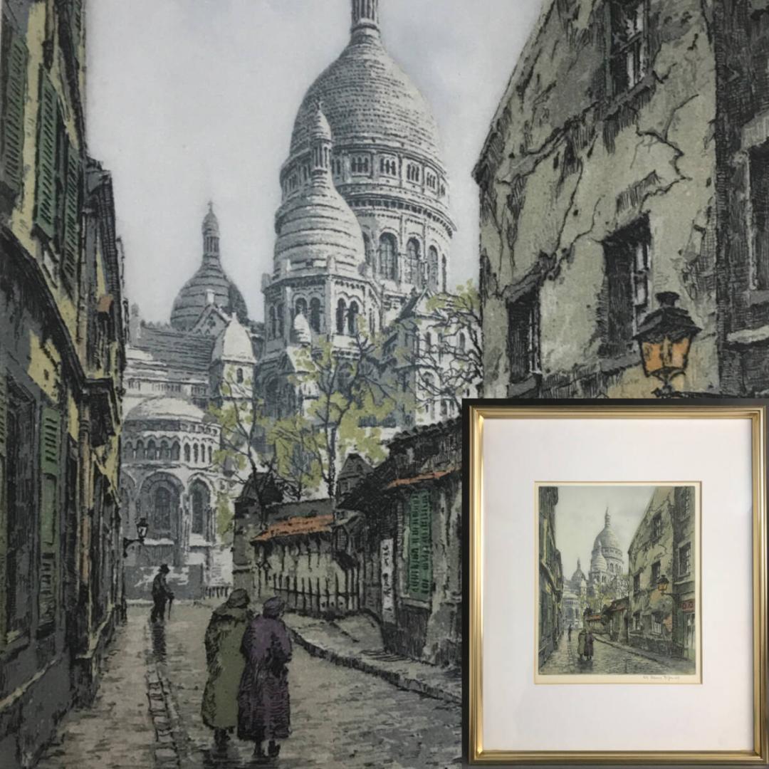 【真作】ハンス・フィグラ Hans Figura 銅版画 パリ サクレ・クール