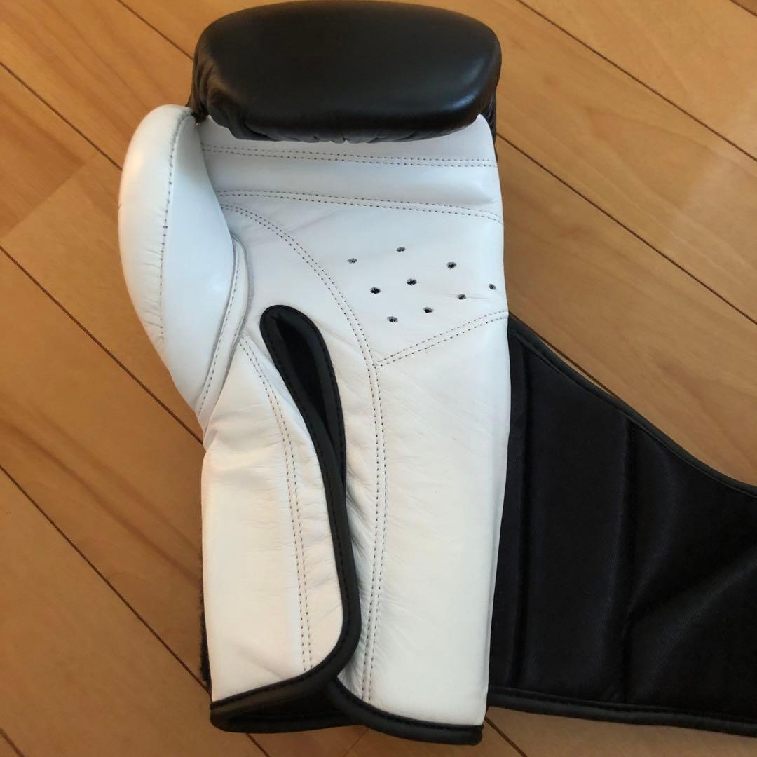 本革レザーパンチタウンBXRボクシングキックムエタイグローブ（黒/白）10オンス