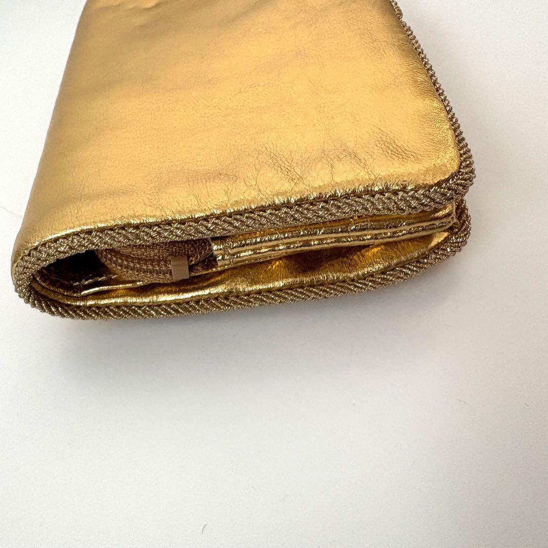 新品☆希少　ツモリチサト　tsumori chisato 二つ折り財布　金　羊革