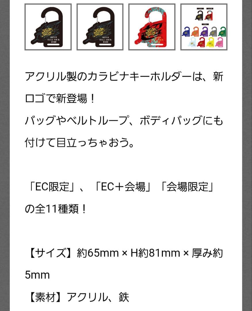 カラビナキーホルダー ※バラ売り可