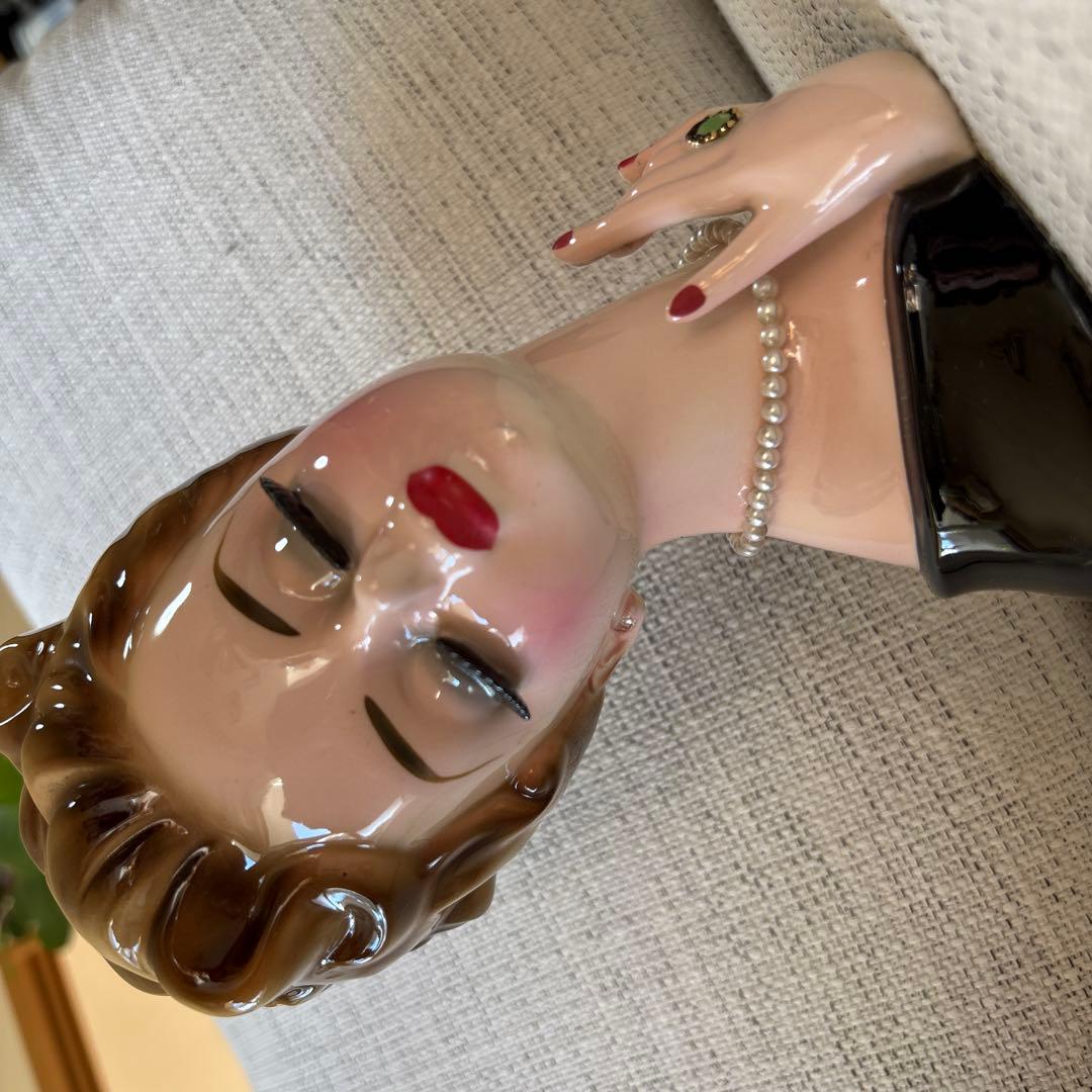 【レトロ】Katayama(片山産業)製、ヴィンテージ レディヘッドベース 花瓶