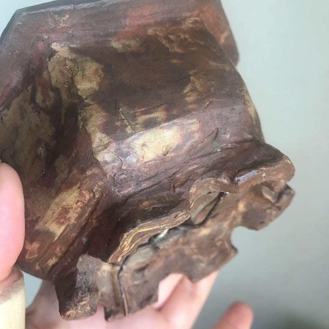 盆栽鉢　時代手捻り練り込み六角マーブルミニ盆栽鉢お洒落盆栽鉢植木鉢山野草一点物